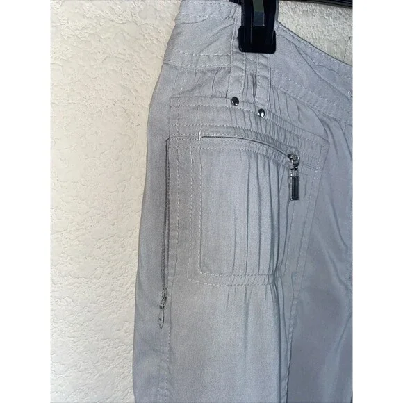 Jamie Sadock Gray capri Mid Rise Pull On Golf Cargo Pockets 6 athletic - Picture 4 of 11